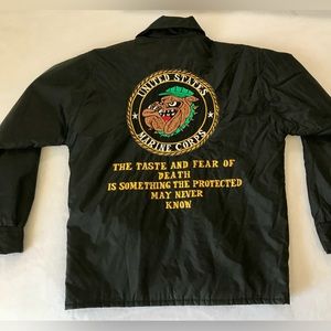 Vintage U.S. Marine Corp. 🇺🇸 Patriotic Full Zip Bomber Jacket Mens size Medium